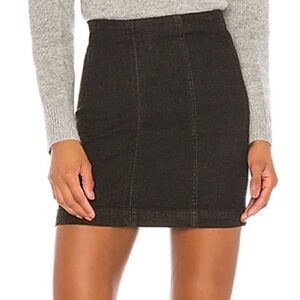 Free People Modern Femme Denim Skirt in Black